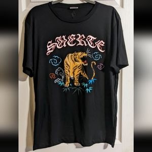 Marcelo Burlon Govindas T-Shirt S Black Tiger RARE Italian Designer Suerte